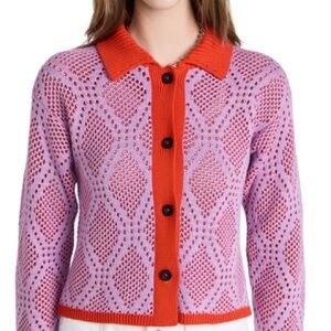Ciao Lucia Purple and Red Cardigan